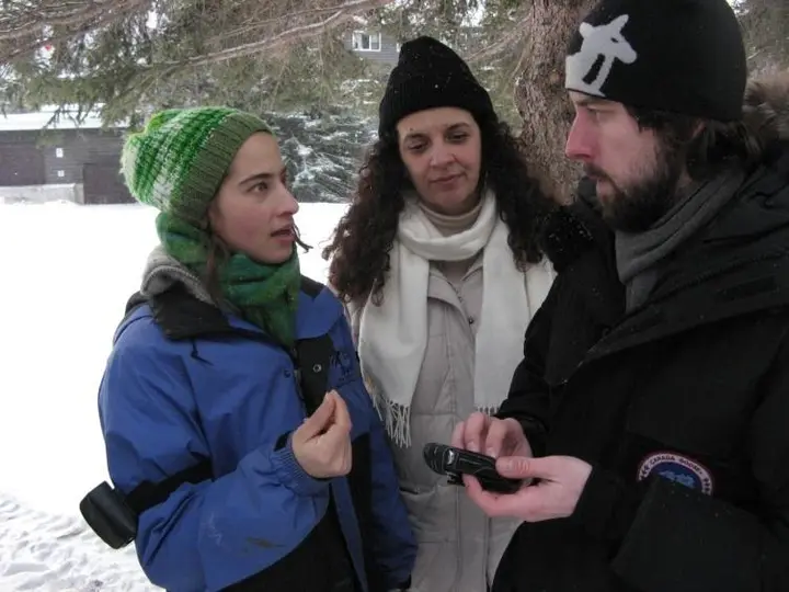 Field testing, 2006–07 (me, right, with the phone)